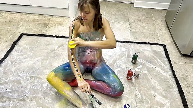 British Artist Paints Her Naked Body In Colorful Messy Wam Video Bftv Xxx