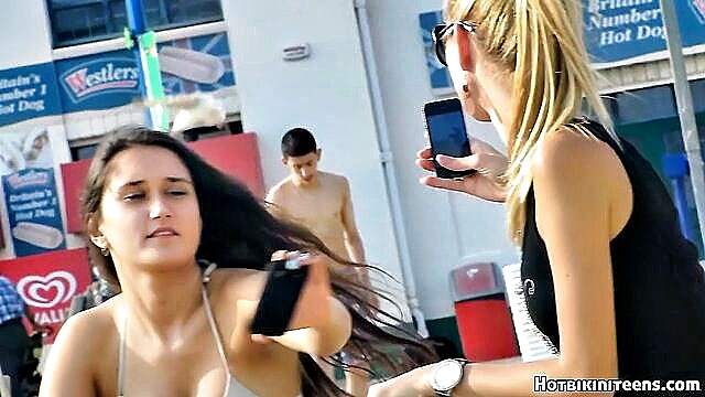 18 tits, video, sexy - amateur beach babe camel toe spy video