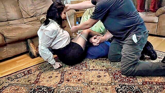 fetish, brunette, stockings - nosy reporter captured 3 bdsm video