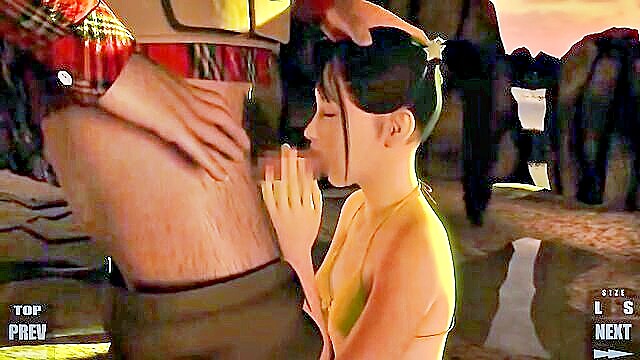 censored, 3d animation, cartoon - brunette explores uncut hentai in hd with deepthroat and pov shots