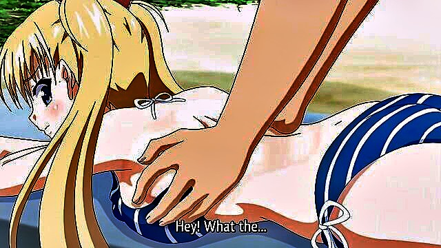 Red head - anime girls get wild in outdoor hentai video