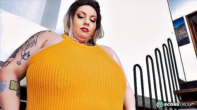 Busty BBW Amy Villainous teases with lingerie, strips down, and delivers a deepthroat performance in this moms XXX porn full HD video.