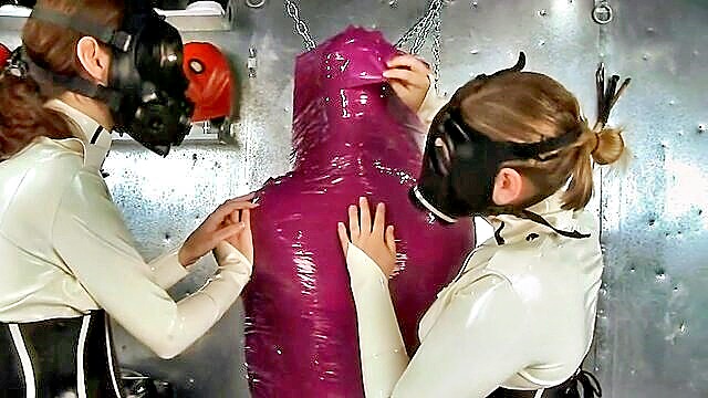 threesome, femdom, bdsm - femdom rubber asylum xxx videos