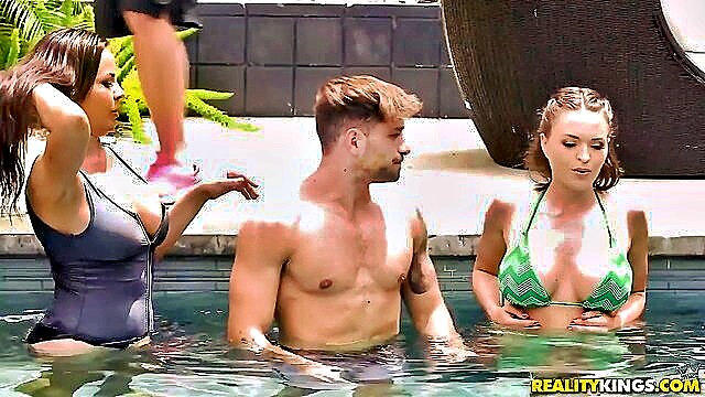 Hot girls - relaxing poolside youths turn into passionate lovers on nakedgirls Hardcore Porn