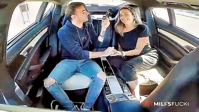mature mom karla gets down and dirty in a car : We