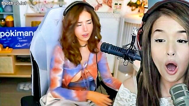 AN, Queen - pokimanes unintentional nip slip on twitch stream with full clip replay Men