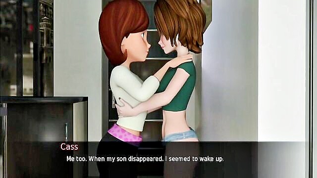 In this animated screenshot, Alcina Dimitrescu, a busty lady, dominates Ethan in a cowgirl position, showcasing her fierce sexual prowess. Free porn.