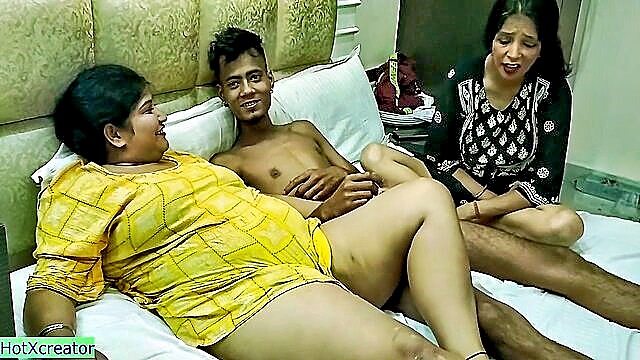 Three stunning beauties indulge in a sensual Hindi threesome, expertly pleasing each other in stunning HD.