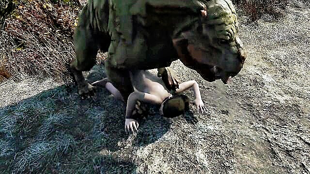 experience the thrill of being dominated by a bizarre creature in hd hentai : We