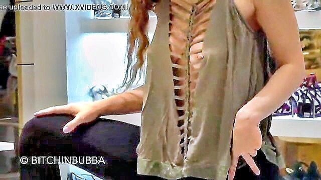 public, exhibitionist, voyeur - braless exhibitionist in public at the mall   parorno