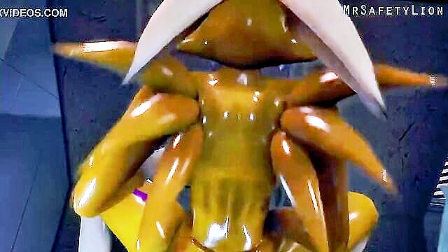 blowjob, creampie, cartoon - furry renamons wild sfm cartoon sex adventure