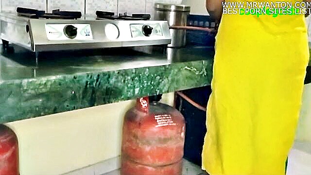 sensual indian couple explores kitchen sex on xxx tube : Doggy