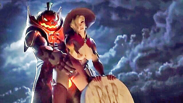sultry witch meets reaper in captivating halloween animation : We