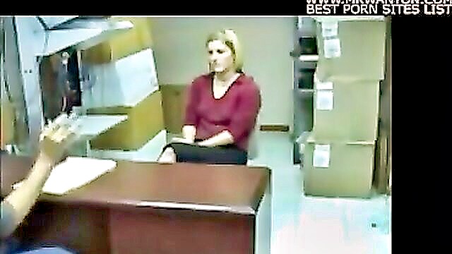 erotic job interview turns into steamy back room encounter : Cums