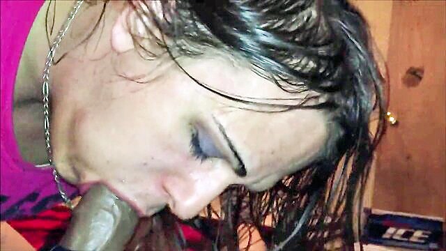 hardcore, dildo, sucking - skinny white girl bbc gag
