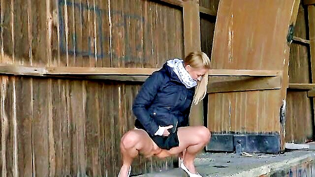 pissing, blonde, european - pissing desperation leads to intense european hardcore action
