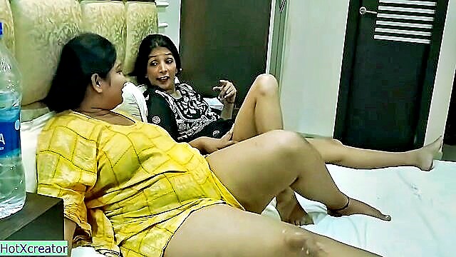 Xxx - desi milfs and young stud engage in passionate hindi threesome Milf