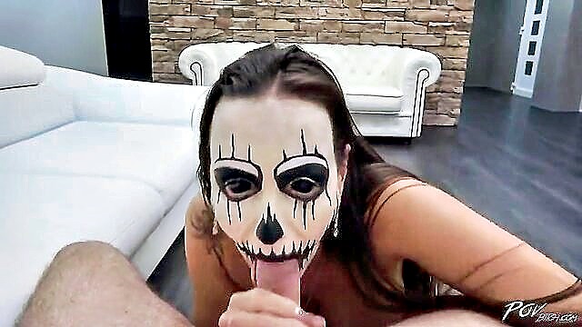 Mea Melone - pov bitch gets halloween surprise with monster cock in prague Pov Bitch