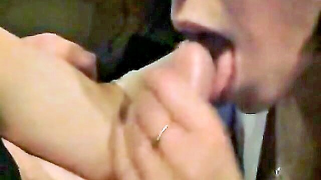 satisfied wife pleasuring her husband in a passionate video : Cum On Wives