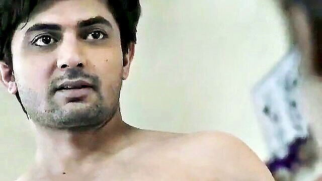Desi aunty and her young lover\'s passionate HD encounter, featuring intense kissing and big nipple play.
