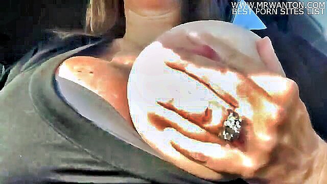 AN - american wifes horny outdoor exhibition with xxx video Cleavage