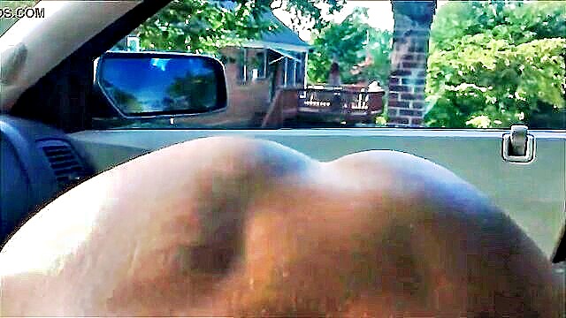 ebony teen sucks big dick in outdoor car scene : Ts