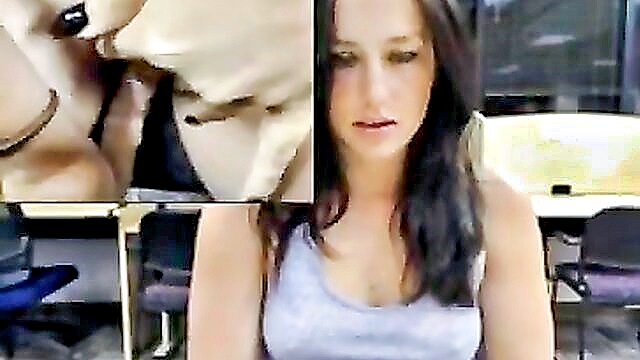 college beauty flashes in library with toys and webcam : Girl Girl