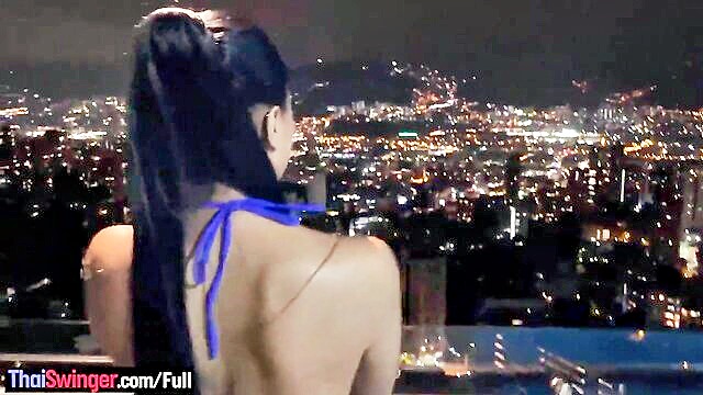 sexcom amateur teen pov blowjob and balcony fuck : Thai Swinger