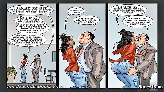 ebony, interracial, doggystyle - cartoonish animation with intense bdsm elements and a workplace anal encounter