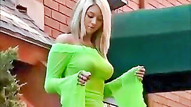 Alison, Angel - retired beauty shows off green outfit outdoors Angel