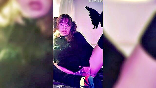 TomieObsession - cute goth girl reveals tattooed assets and squirts in hd ama