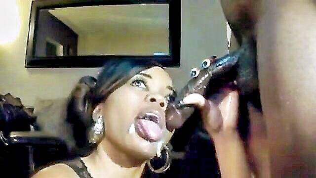 ebony, head, swallow - lil sis sucks and swallows brothers hot load in hd
