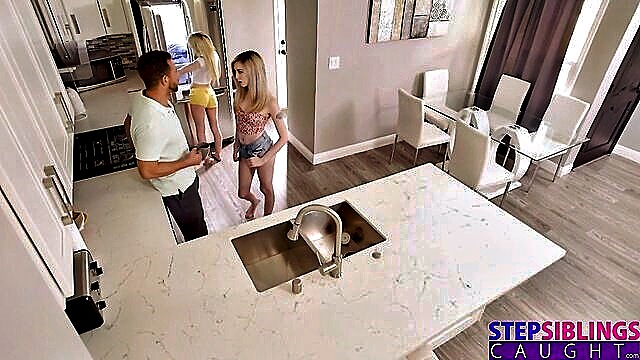 Kenzie Reeves, Lexi Lore, Brad Newman - hd video of stepsisters sucking step dads cock in hot threesome on fathers day Step Siblings Caught