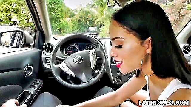 Victoria June - busty latina hottie victoria june in a steamy car encounter