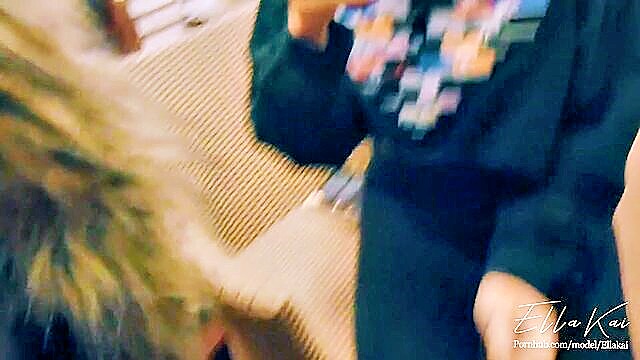 Daring couple engages in public library sex, starting with a risky blowjob and intense 60fps action.