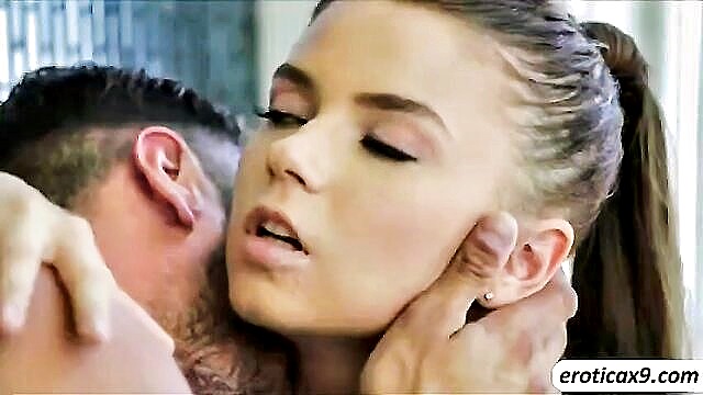 Stunning brunette Marina Visconti passionately pleases a big cock, leading to a hot facial cumshot.