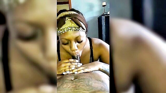 ebony bbw gives a sloppy and wet blowjob in this homemade xxx pron hd video : We