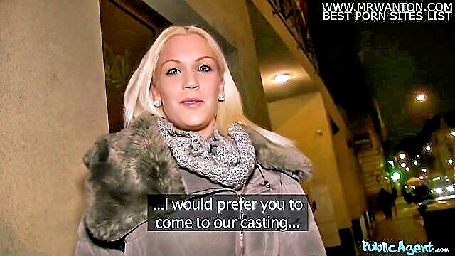 stunning blonde gets her ass filled with cum in pov style : Public Agent