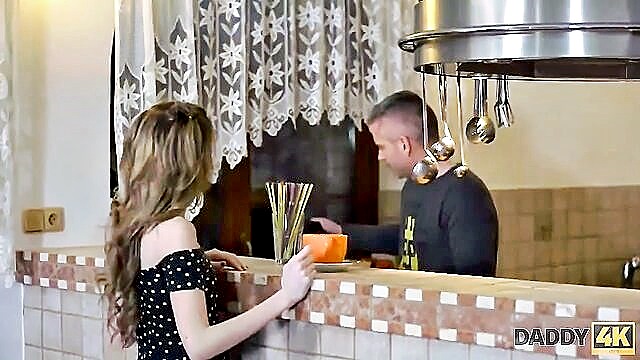 bored blonde seduced by mature man in hd : Daddy 4K