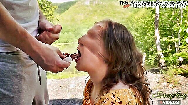 Chocolate, XSanyAny - blindfolded husband tricked and surprised with cum in public XSanyAny