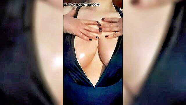 sensual massage with oiled up big boobs and nipples : Ts