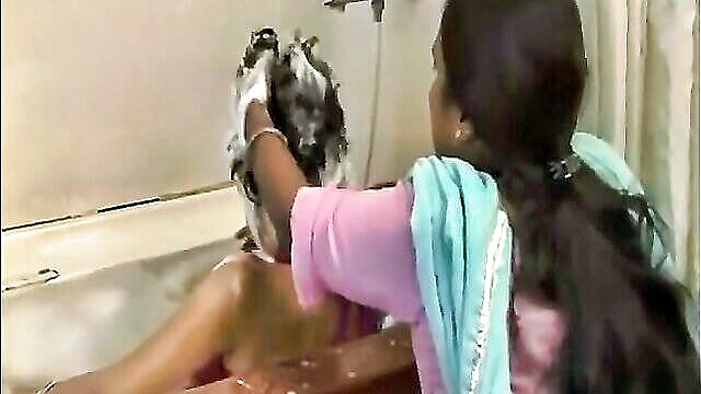indian, bath, shampoo hairwash - sexy indian babe relaxes with a bath and hair care