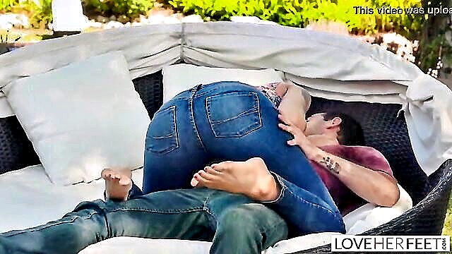 Brenna Sparks - sexy asian roommate indulges in foot fetish and oral pleasure outdoors porn Loveherfeet310