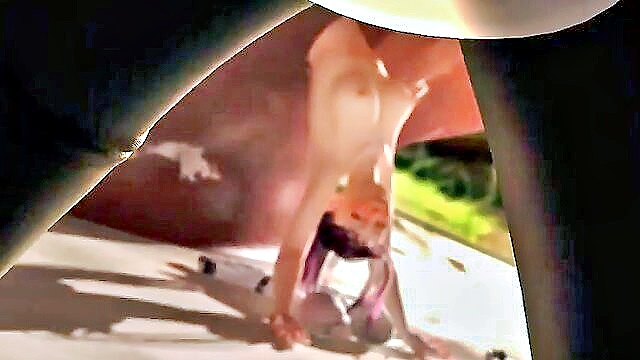 hole, cartoon, hentai - rinas prone position in 3d hentai cartoon with gaping hole