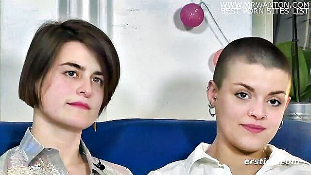 German amateur lesbians explore their desires, fondling each other\'s breasts and feet in a Xnxx video.
