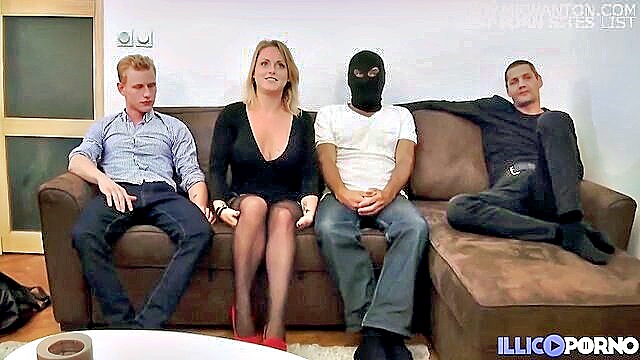 busty french teen rachelle gets gangbanged by three cocks : Illico Porno