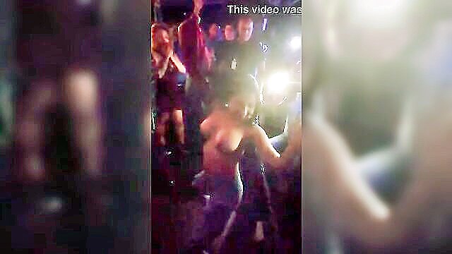 british, venezolana, tetona - venezuelan girl removes top at british disco big boobs on display sexvideos