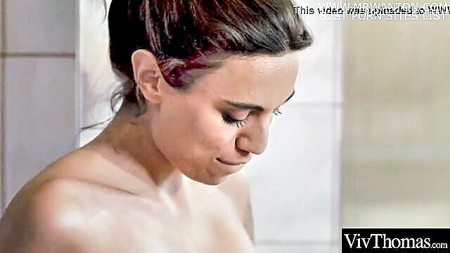 sizzling yoga session leads to steamy lesbian action in hd : Viv Thomas