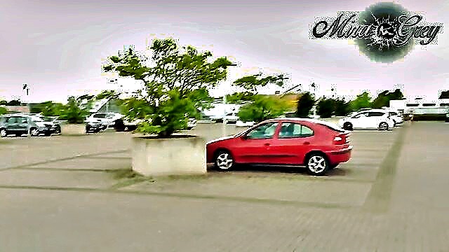 Public car encounter of a German teen getting squirted by a well-endowed partner, leading to an explosive climax.