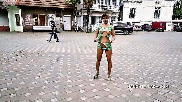 public nudity and dress ripping exhibition by a daring wife : Milf
